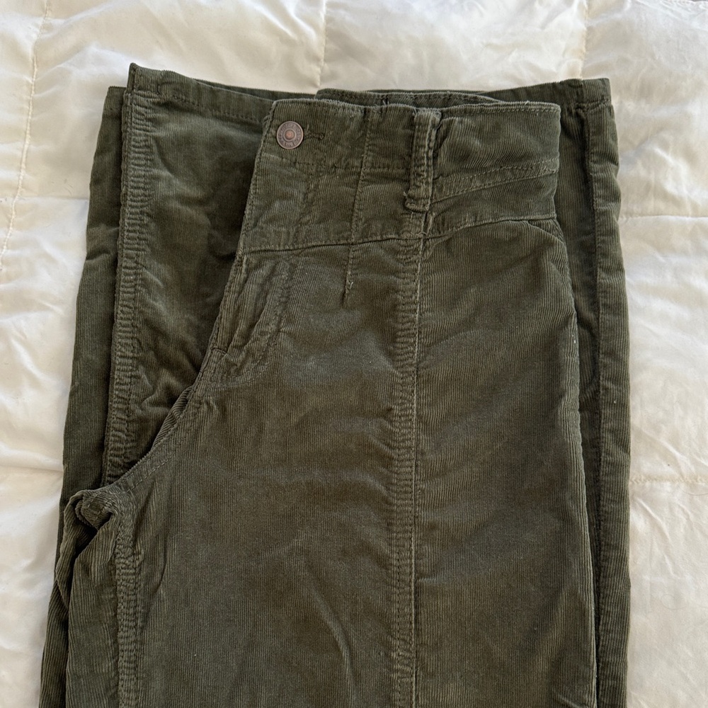 Free People Olive Green Corduroy Bootcut Pants